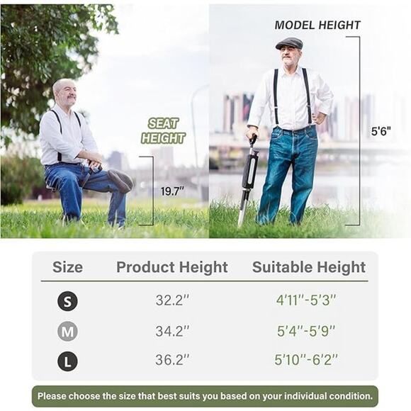 NEW STEP2GOLD Ta-Da Series 2 Chair Portable Folding Hiking Cane 34.2" Blue - Picture 2 of 6